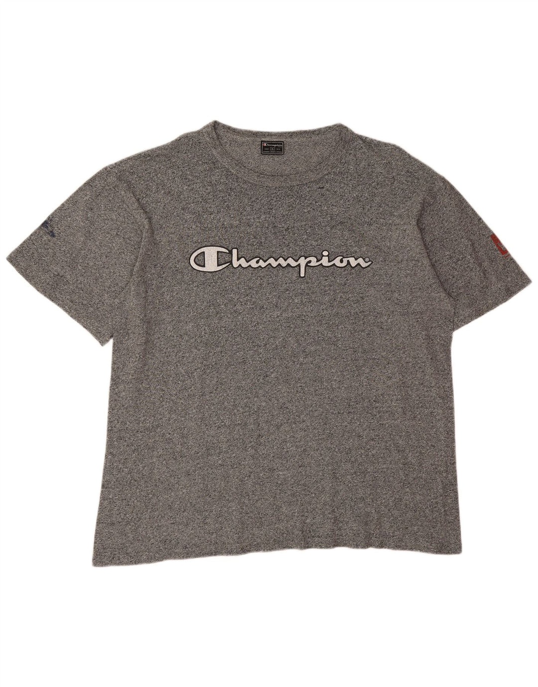 Champion Herre Grafisk T-Shirt Top XL Grå Flecked