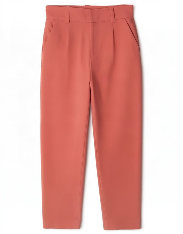 Zara kvinders højtaljede jakkesætsbukser XS W24 L26 Pink polyester