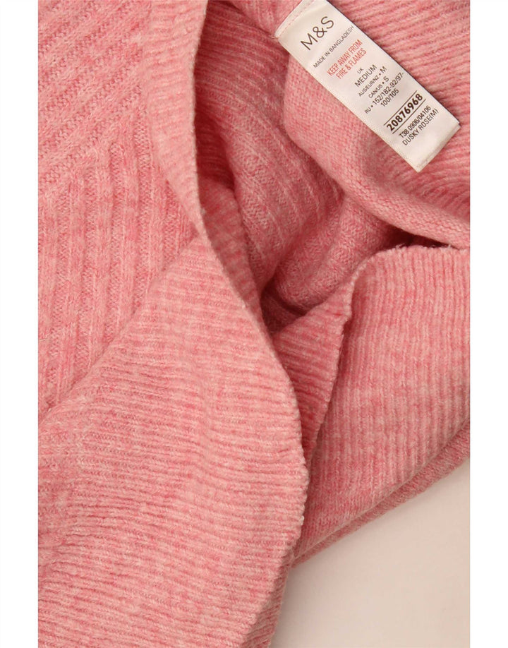Marks & Spencer dame sweater med rund hals i overstørrelse UK 14 Medium Pink