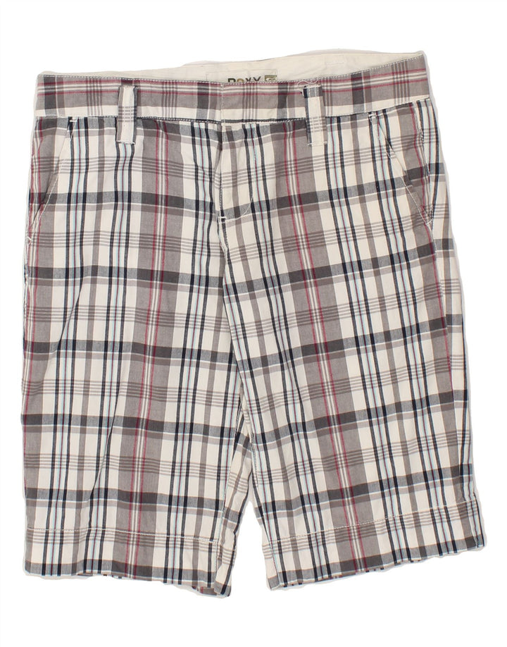 ROXY Womens Chino Shorts US 6 Medium W32  Grey Check Cotton Vintage Roxy and Second-Hand Roxy from Messina Hembry 