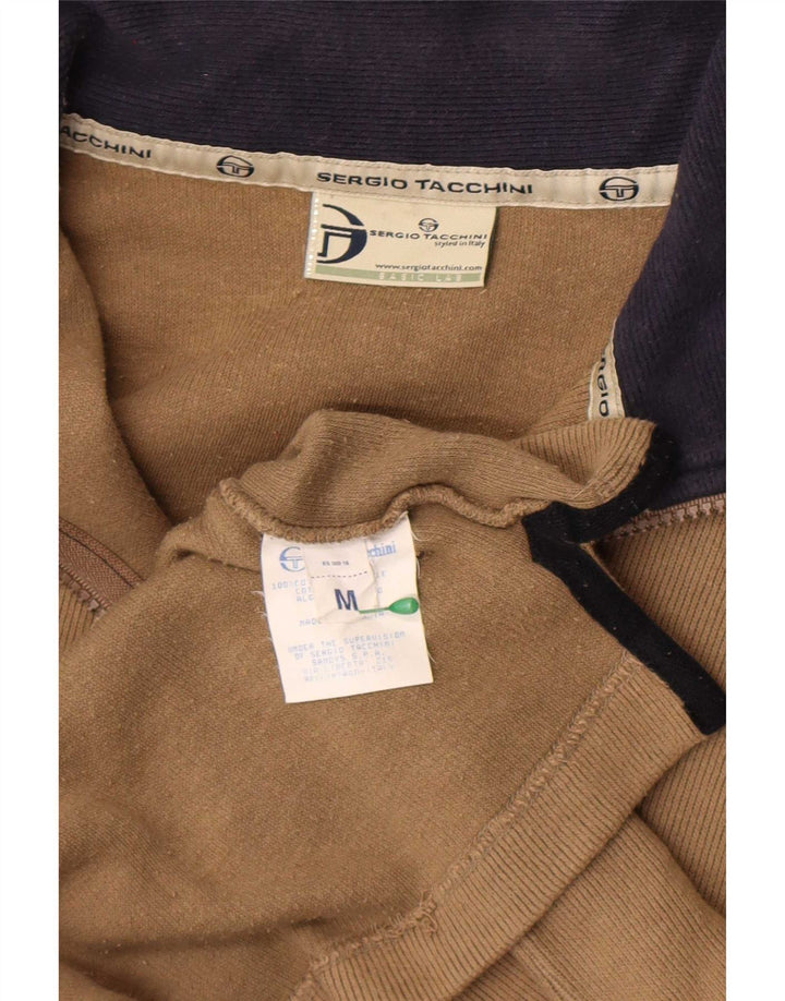 Sergio Tacchini Herre Zip Neck Sweatshirt Jumper Medium Beige Bomuld