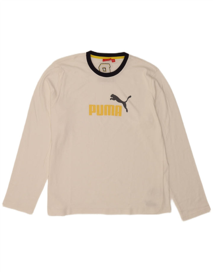 Puma Herre Grafisk Top Langærmet XL Hvid Bomuld