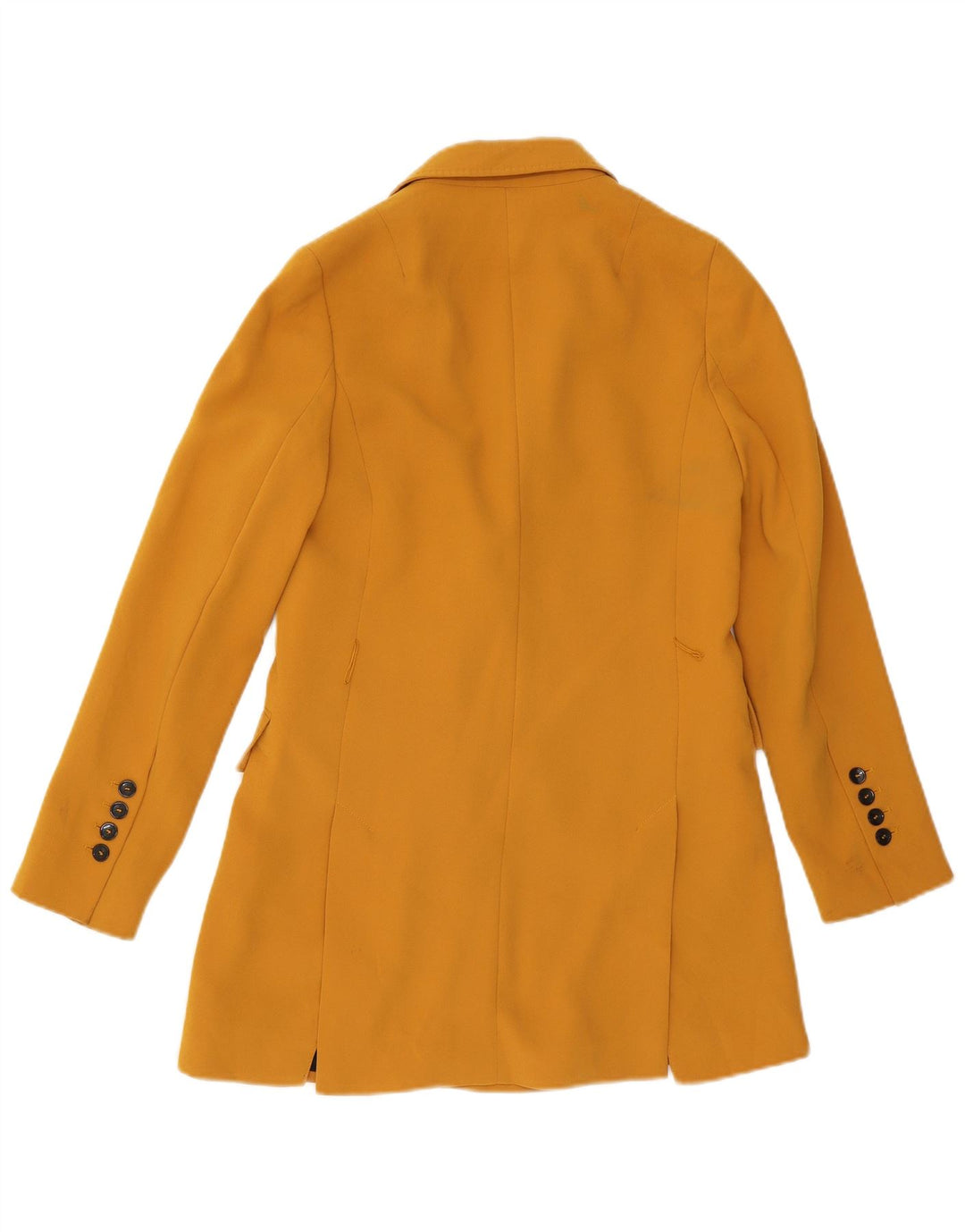 Zara Dame Oversized Dobbeltradet Frakke UK 6 XS Gul Polyester