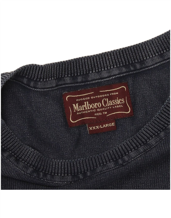 Marlboro Classics Herre Crew Neck Jumper Sweater 3XL Navy Blue