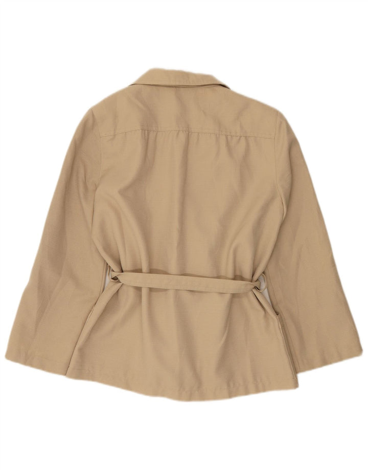 Vintage Dame Blazer Jacket UK 14 Medium Beige Polyester