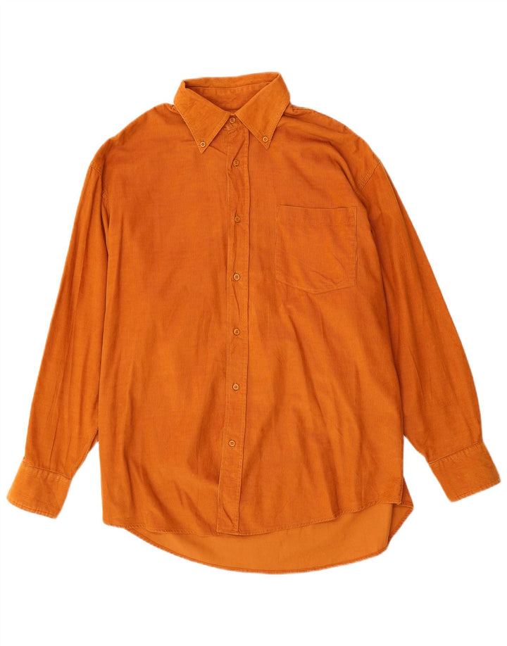 Basic Herre fløjlsskjorte Medium Orange Bomuld