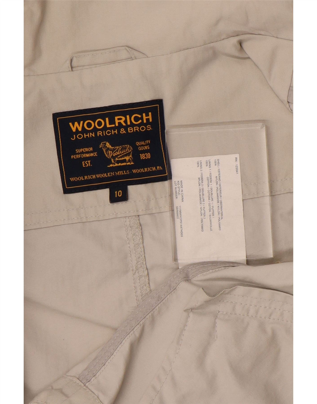 WOOLRICH Pigebomberjakke 9-10 År Grå Nylon