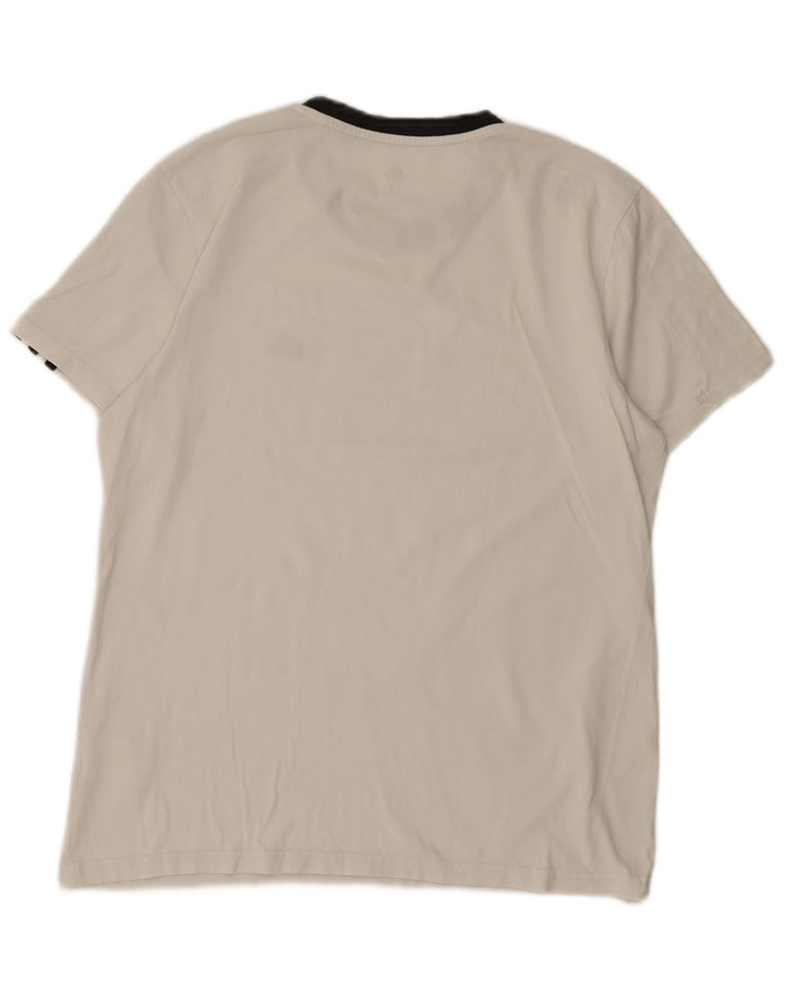 Adidas T-Shirt Top UK 12/14 Medium Hvid Bomuld