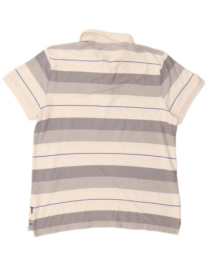 Nike herre poloshirt XL gråstribet bomuld