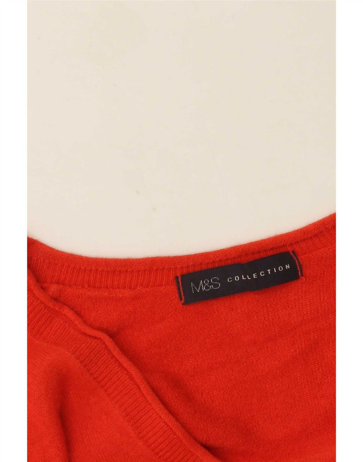 Marks & Spencer Dame V-hals sweater UK 10 Small Orange
