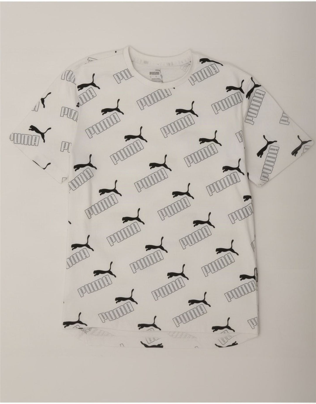 Puma Herre Grafisk T-Shirt Top Lille Hvid Bomuld