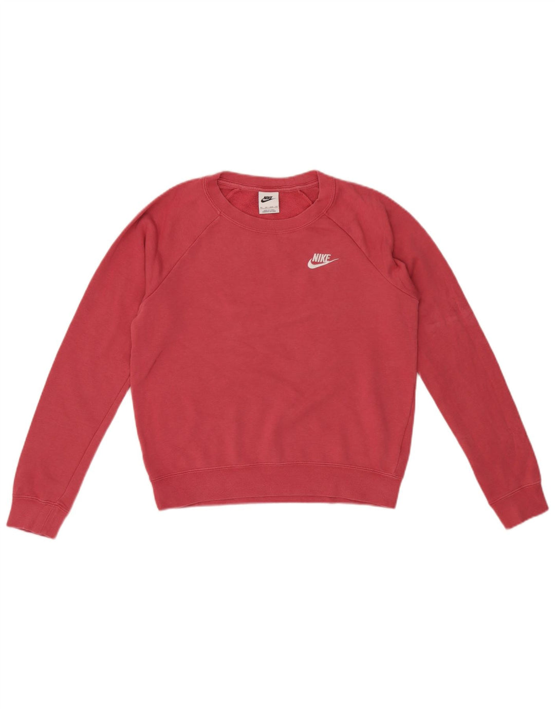 Nike Womens Crop Oversized Sweatshirt Jumper UK 6 XS Rød Bomuld