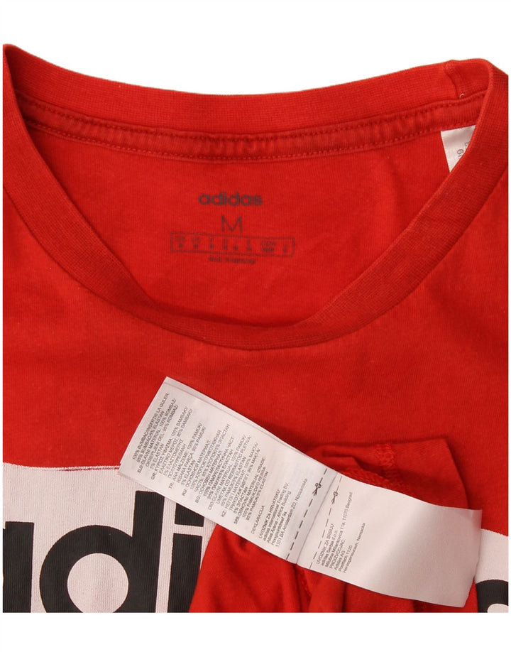 Adidas Herre grafisk T-shirt Top Medium Rød Bomuld