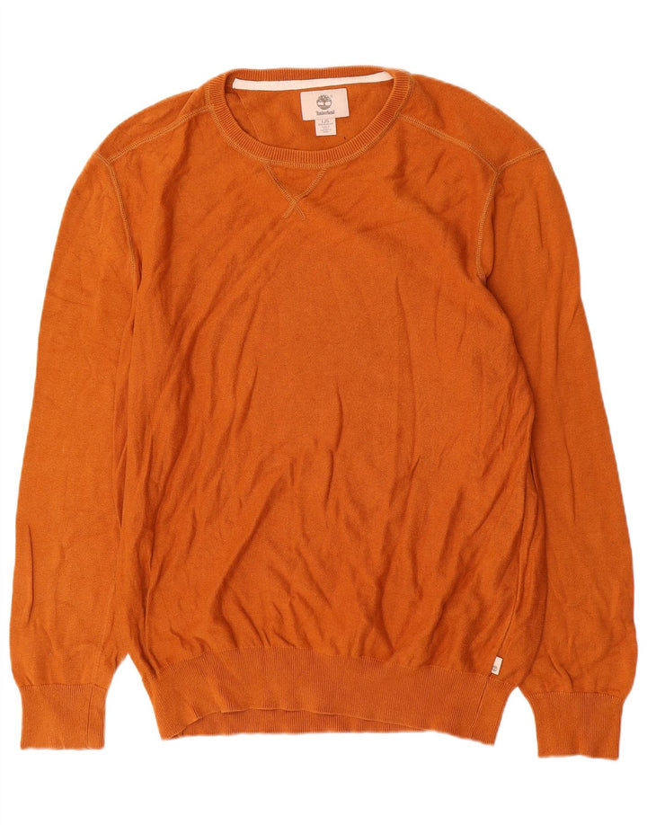 Timberland Herre Regular Fit Jumper Sweater med rund hals Stor orange bomuld