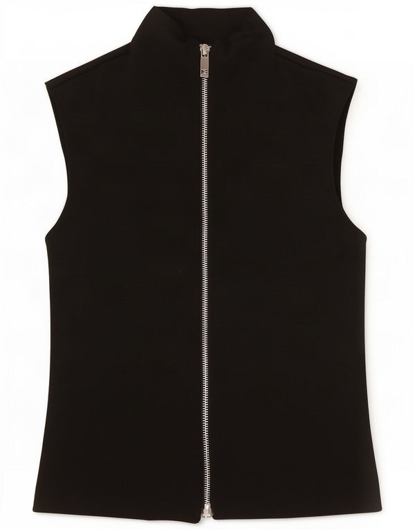 Zara Womens Crop Ærmeløs træningsdragt Topjakke UK 10 Small Black Viscose