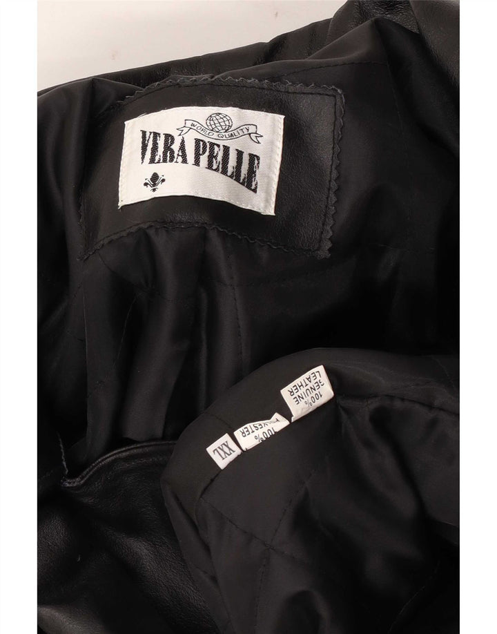Vintage herre læderjakke UK 44 2XL sort læder