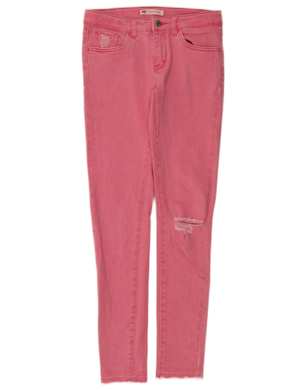 Levi's Girls 710 Distressed Super Skinny Jeans 11-12 år W28 L29 Pink
