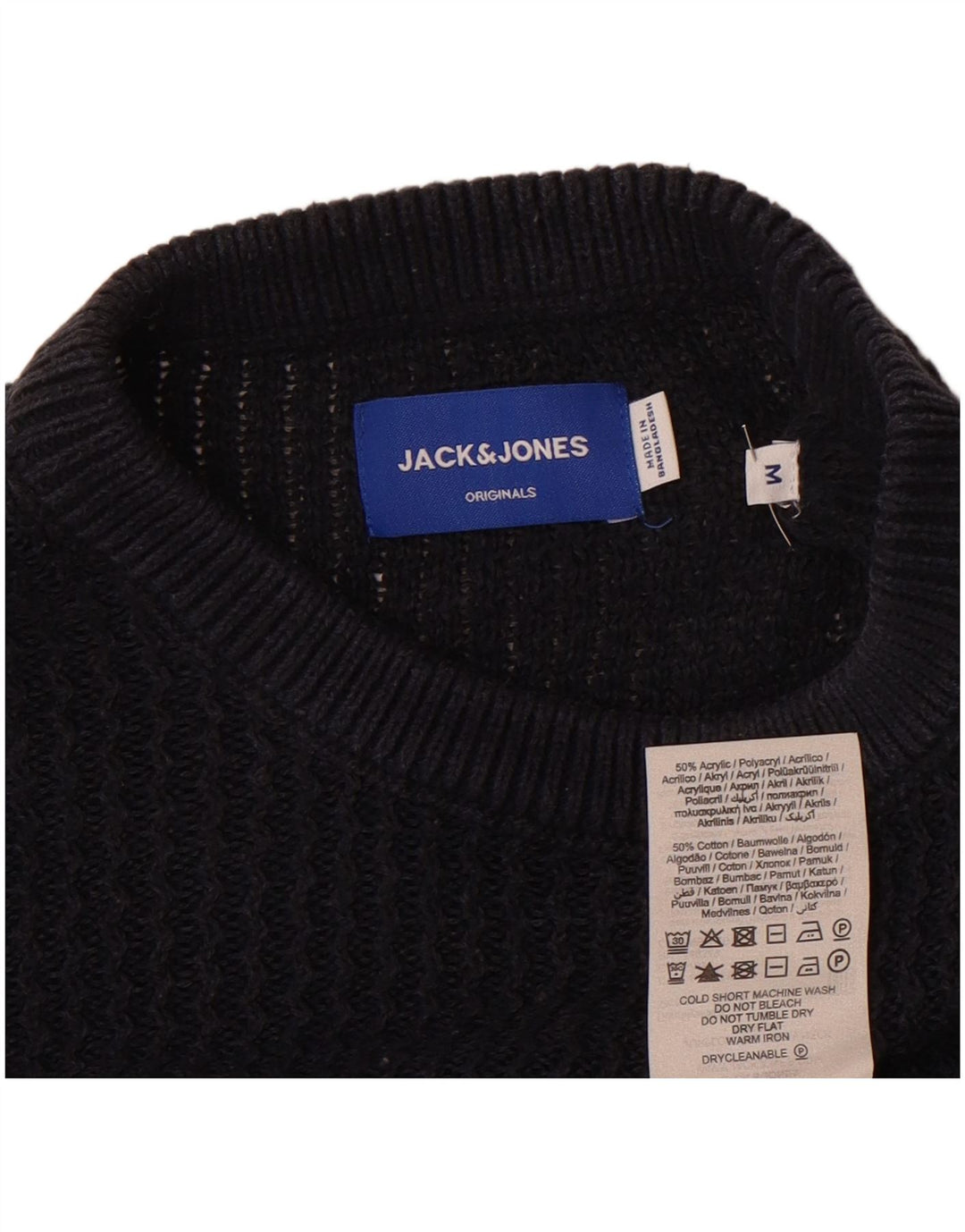 Jack & Jones Herre Crew Neck Jumper Sweater Medium Navy Blue Akryl