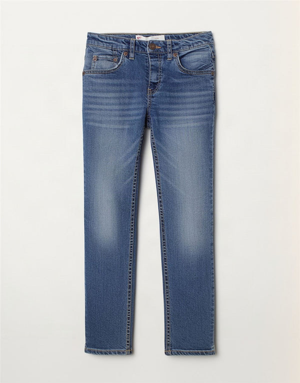 Levi's Boys 511 Slim Jeans 7-8 år W22 L23 Blå Bomuld
