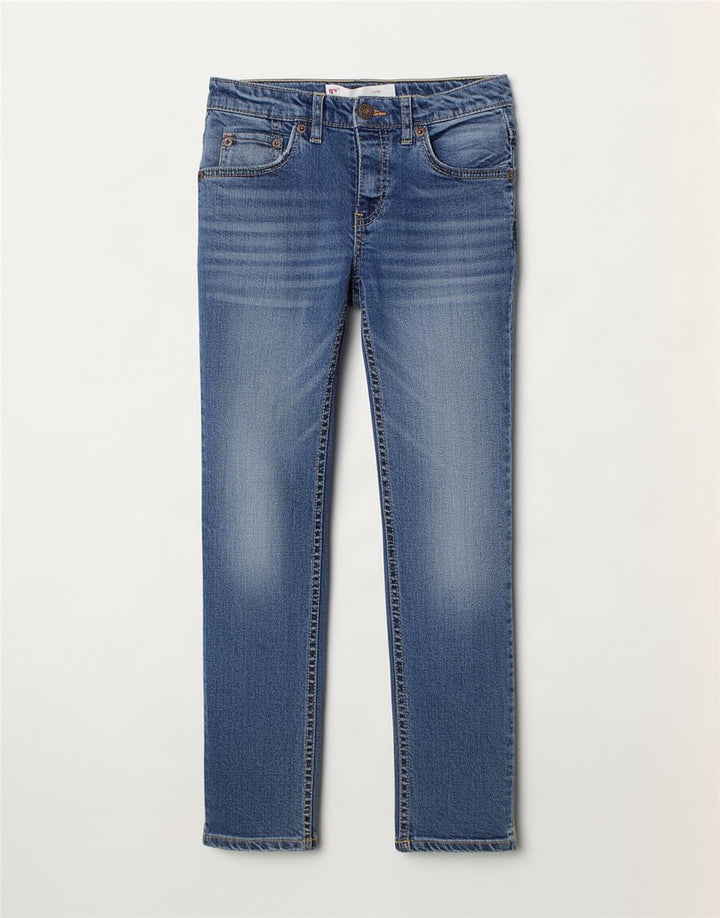 Levi's Boys 511 Slim Jeans 7-8 år W22 L23 Blå Bomuld