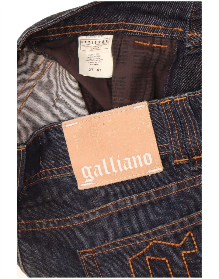 Galliano Dame Slim Jeans W27 L36 Marineblå Bomuld Designer