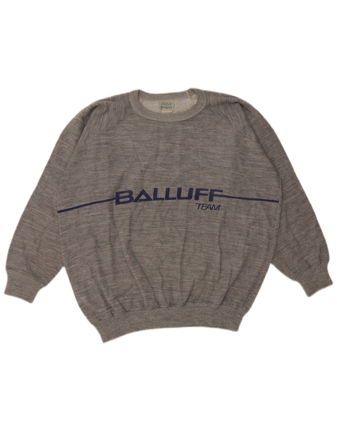Vintage Herre grafisk sweatshirt Jumper Medium Grey Flecked Bomuld