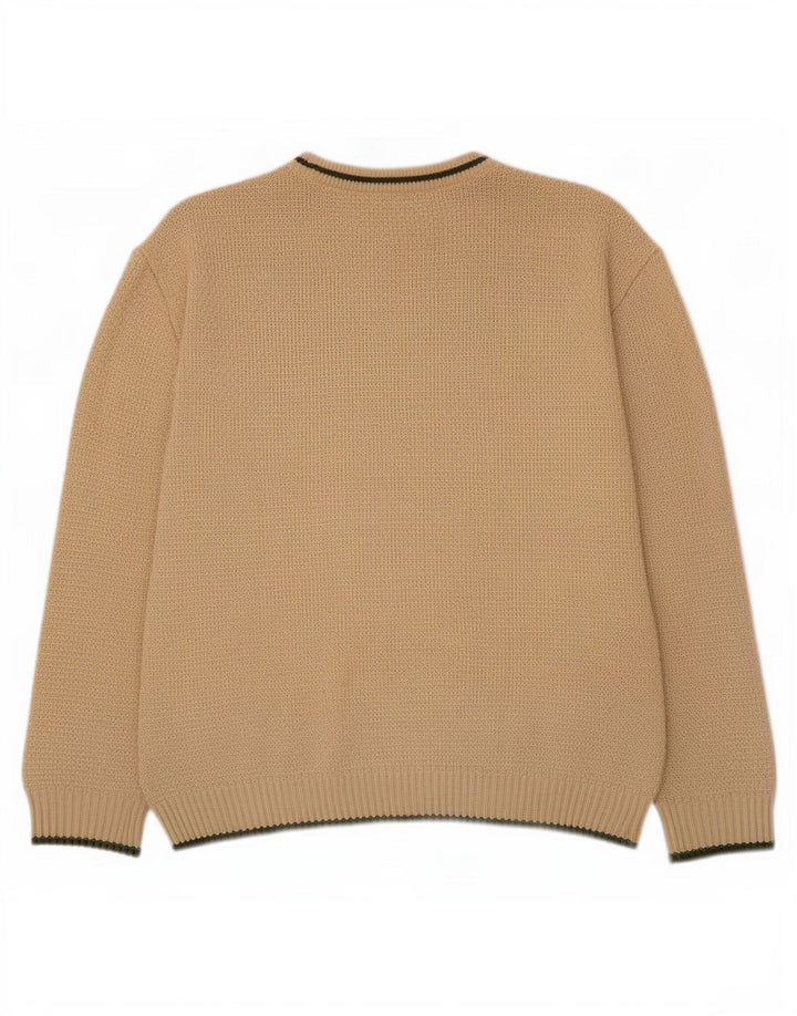 Vintage herre rund hals sweater lille beige