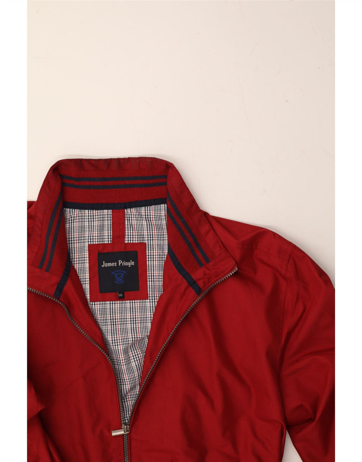 JAMES PRINGLE Mens Bomber Jacket UK 42 XL Red Polyester Vintage James Pringle and Second-Hand James Pringle from Messina Hembry 