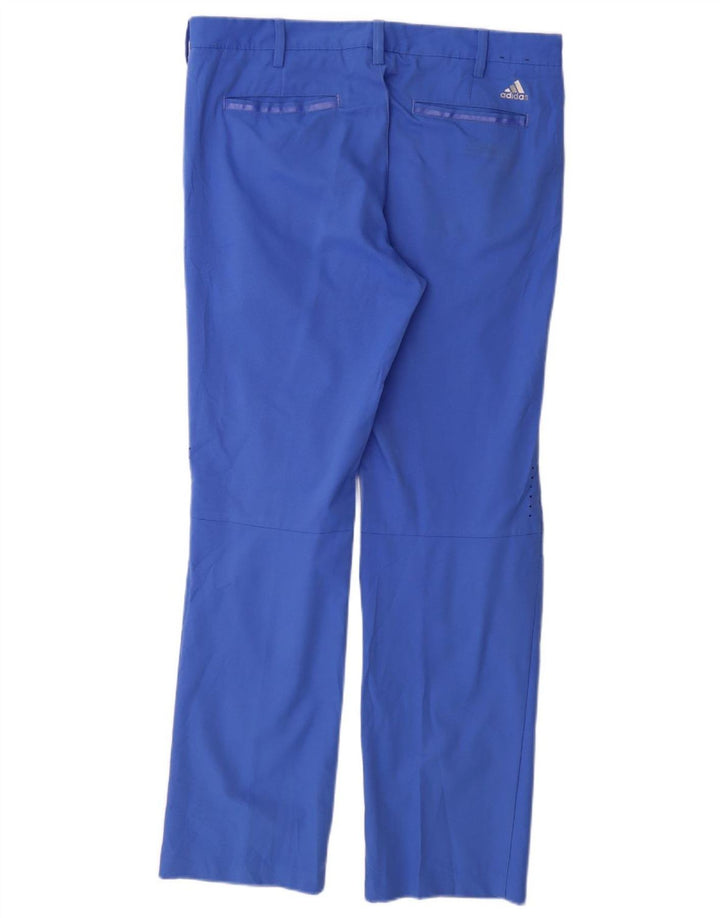 Adidas Herre Coolmax Straight Chino Bukser W34 L32 Blå Polyester