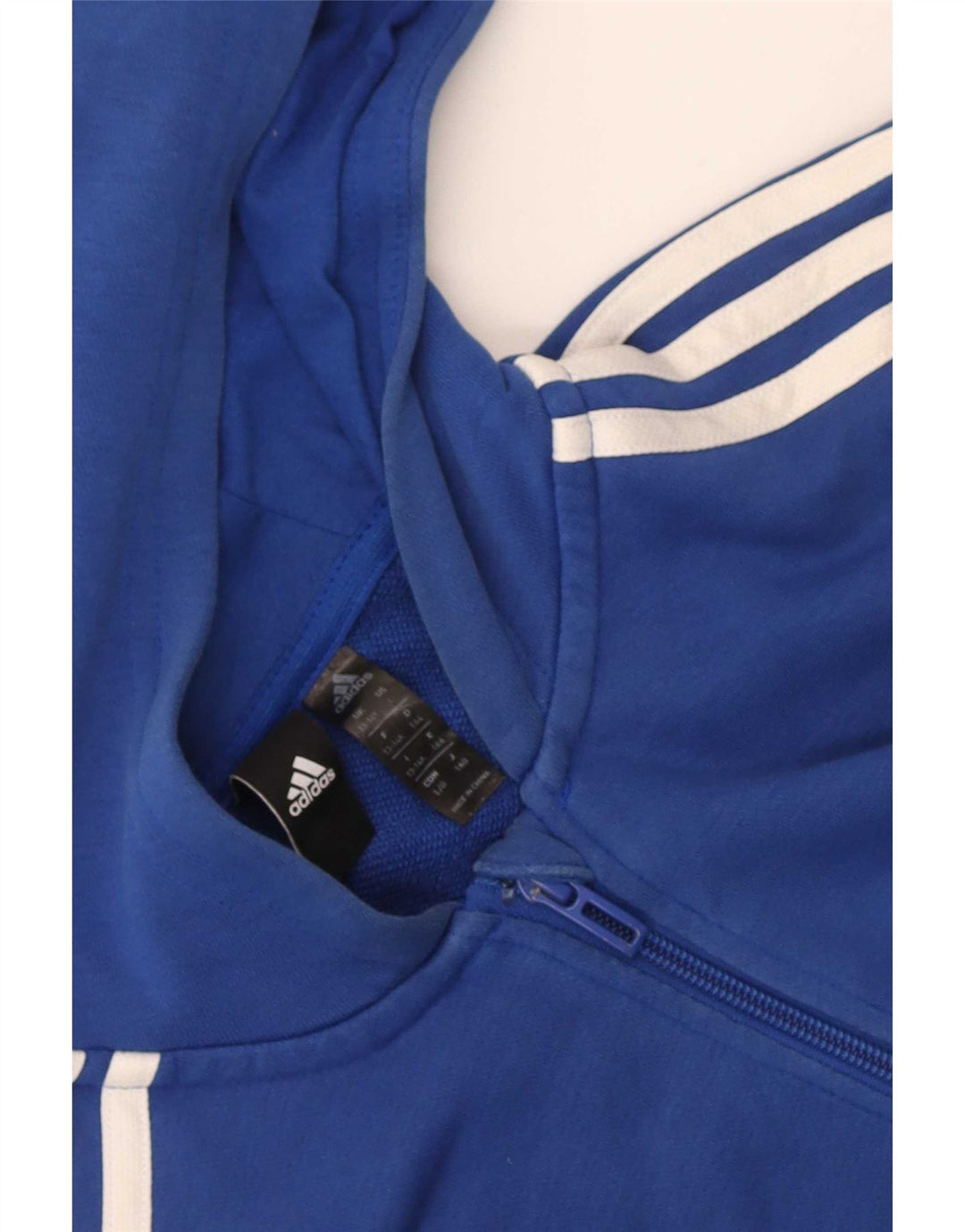 Adidas hættetrøje med lynlås til drenge 13-14 år Blå