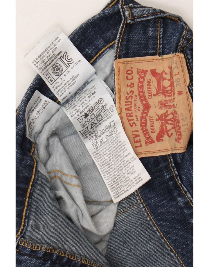 Levi's Herre 514 lige jeans W36 L32 blå bomuld