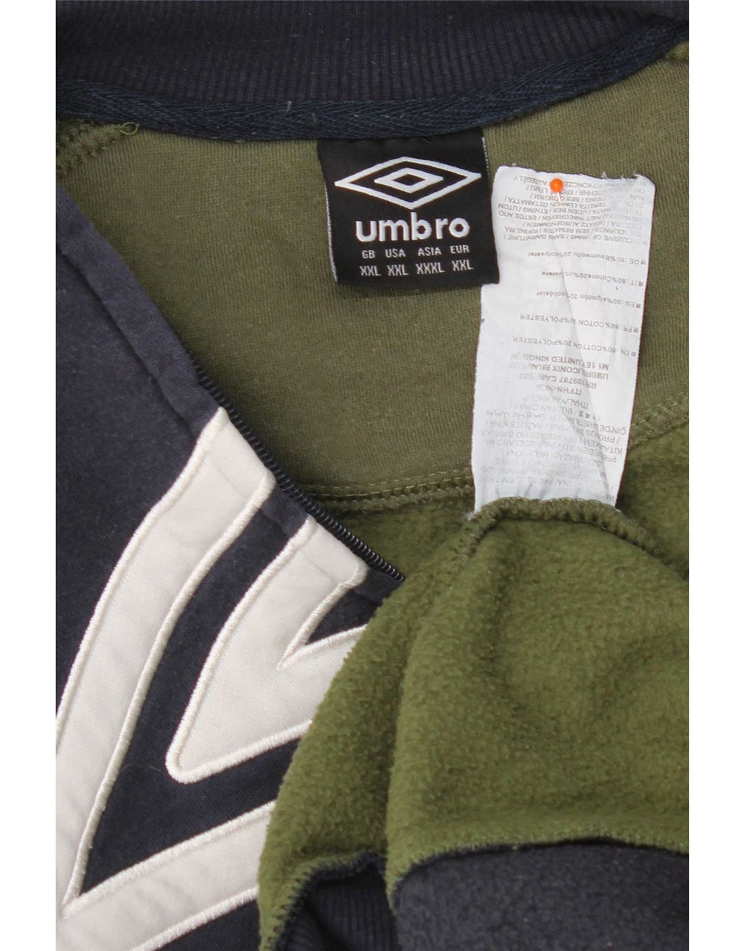 Umbro Herre grafisk træningsdragt Top Jakke 2XL Navy Blue Colourblock Bomuld