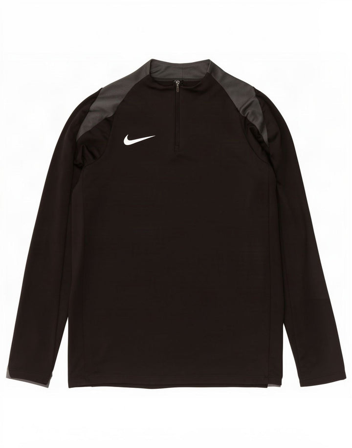 Nike Herre Dri Fit Pullover med lynlås-hals Træningsdragt Top Stor sort polyester