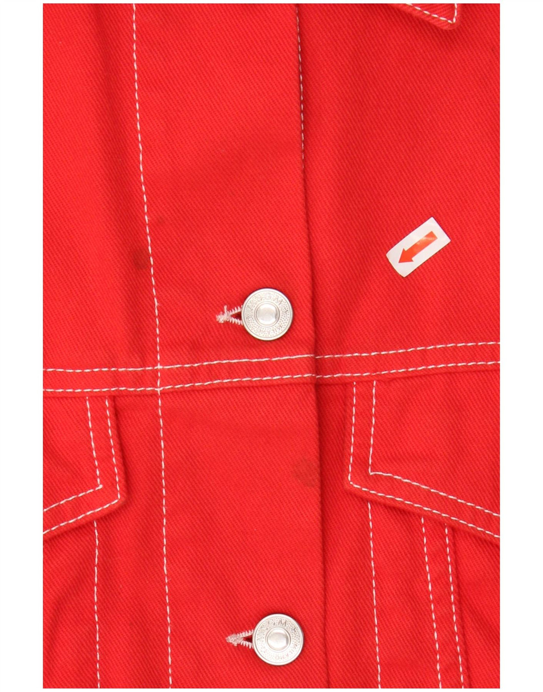 MSGM Womens Denim Jacket EU 38 Medium Red Cotton
