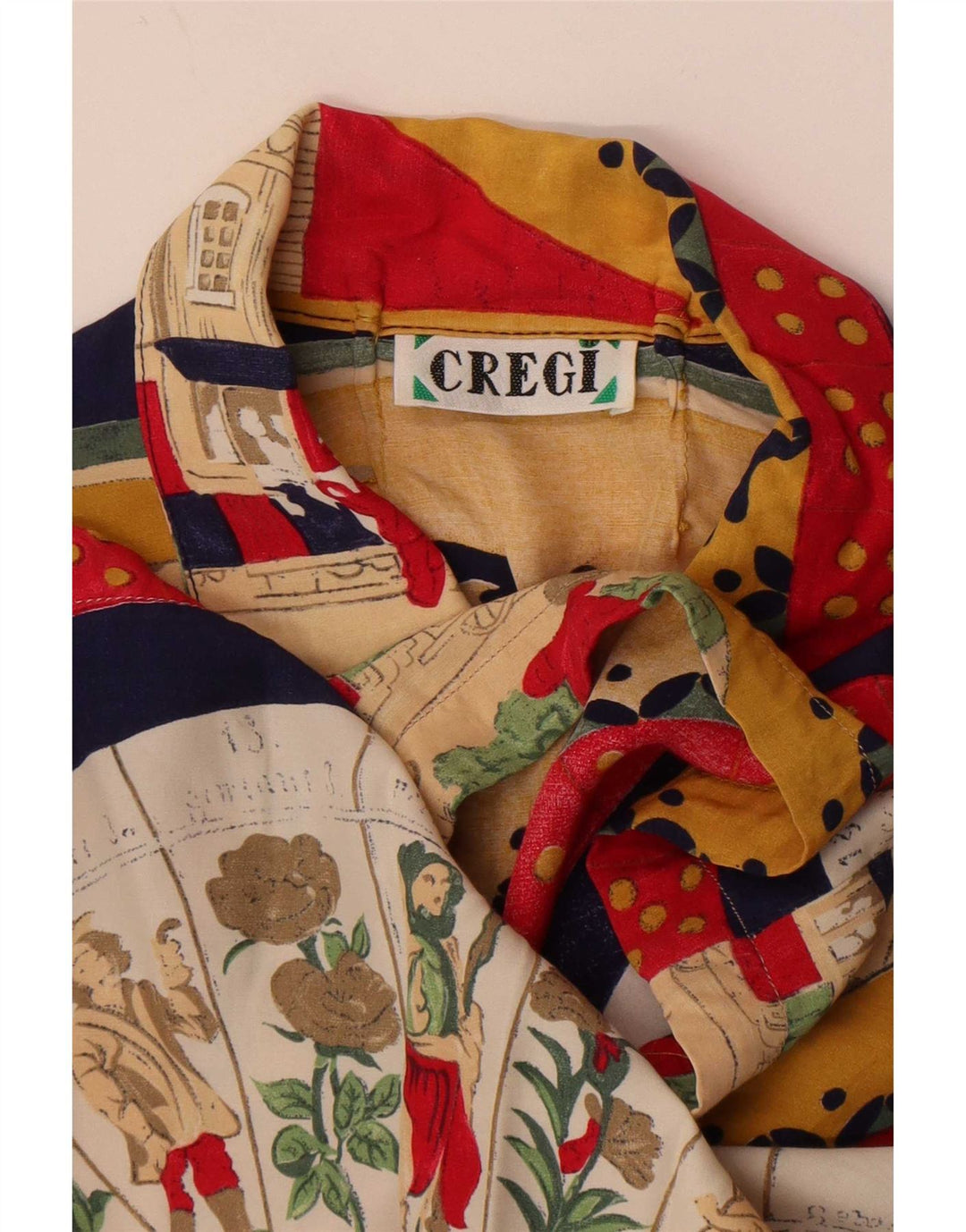 Vintage Kvinders grafisk skjorte UK 16 Large Multicolored Floral