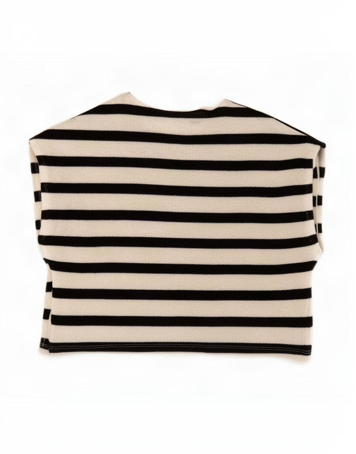 Zara Womens Sleeveless Crop Top UK 10 Lille sort stribet polyester