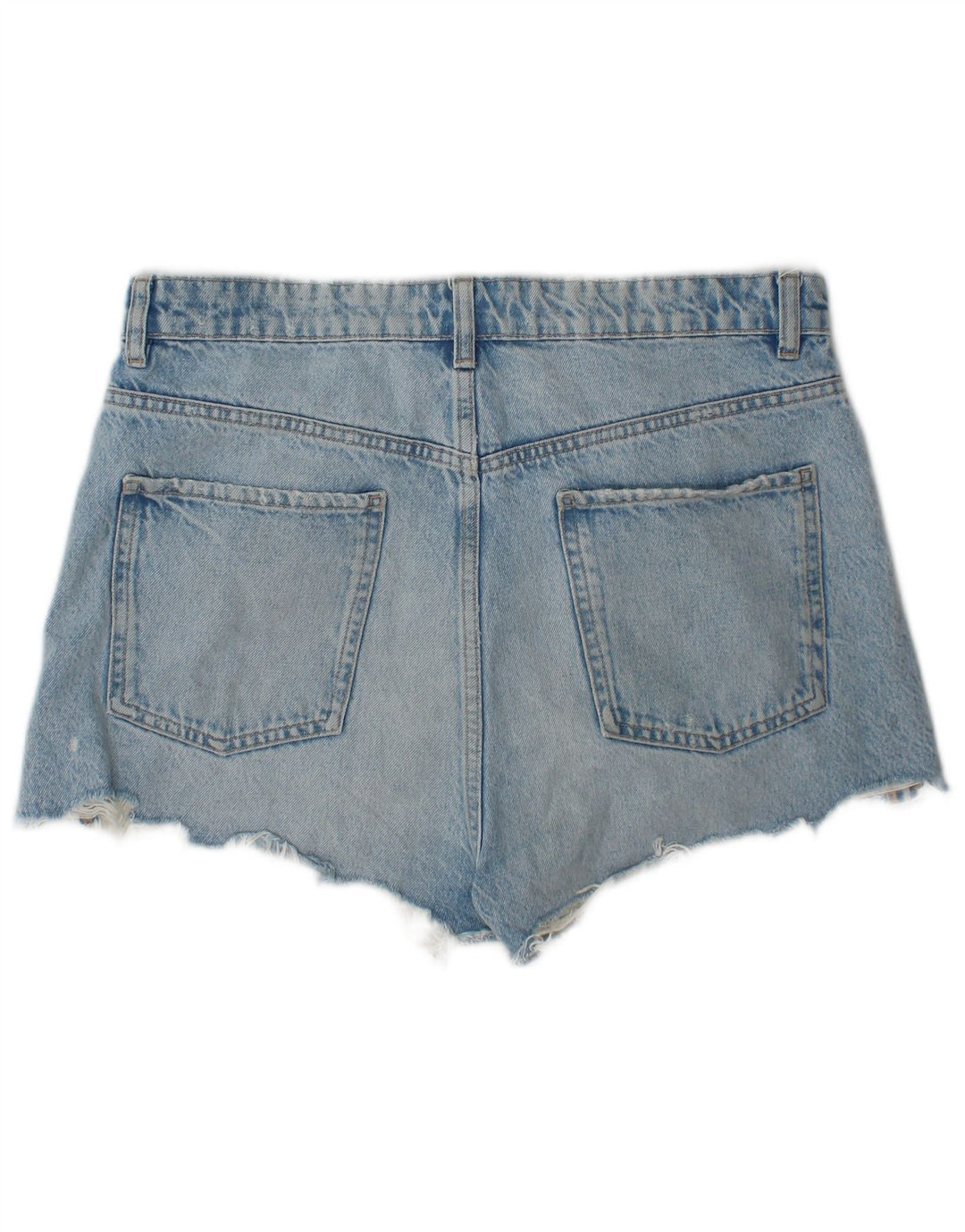 Zara Womens Distressed Denim Shorts EU 44 XL W34 Blå