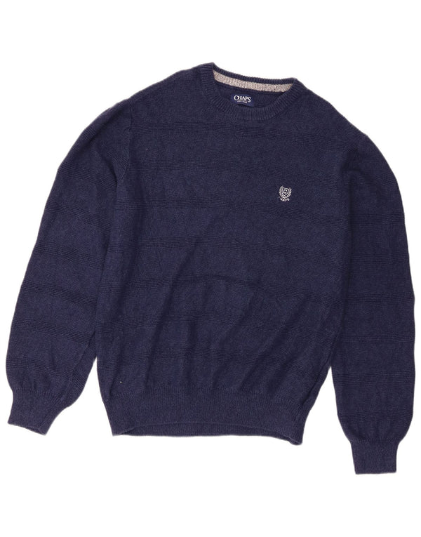 Chaps Herre Boat Neck Jumper Sweater Medium Marineblå Stribet