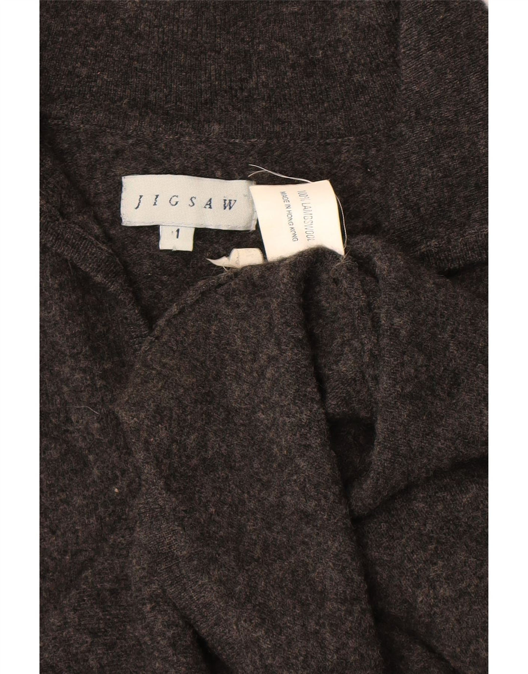 JIGSAW Dame 3/4-ærmet Jumper Dress UK 8 Small Grey Lammeuld