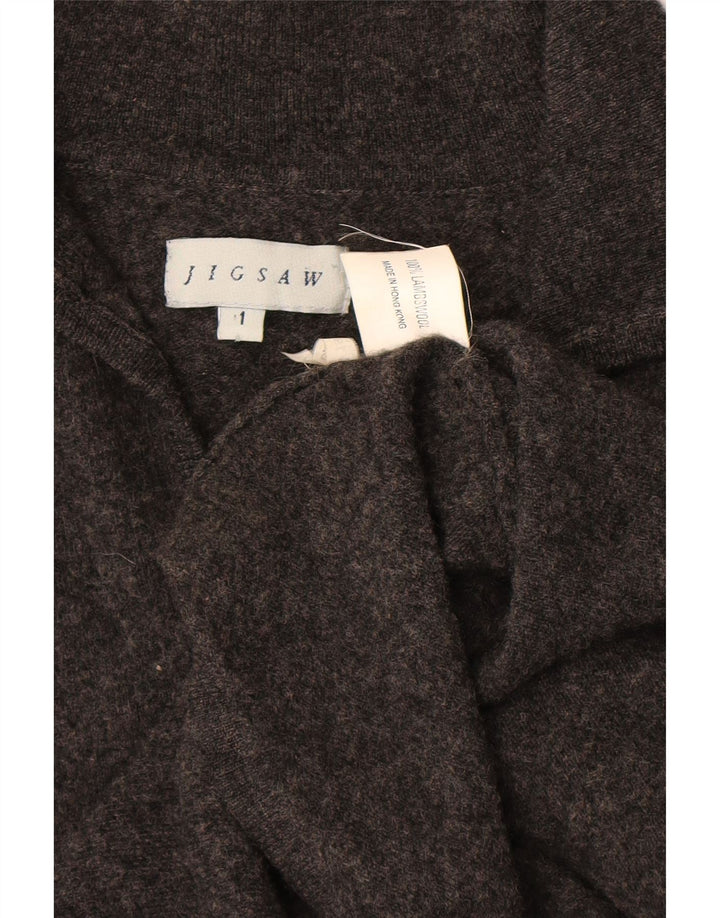 JIGSAW Dame 3/4-ærmet Jumper Dress UK 8 Small Grey Lammeuld