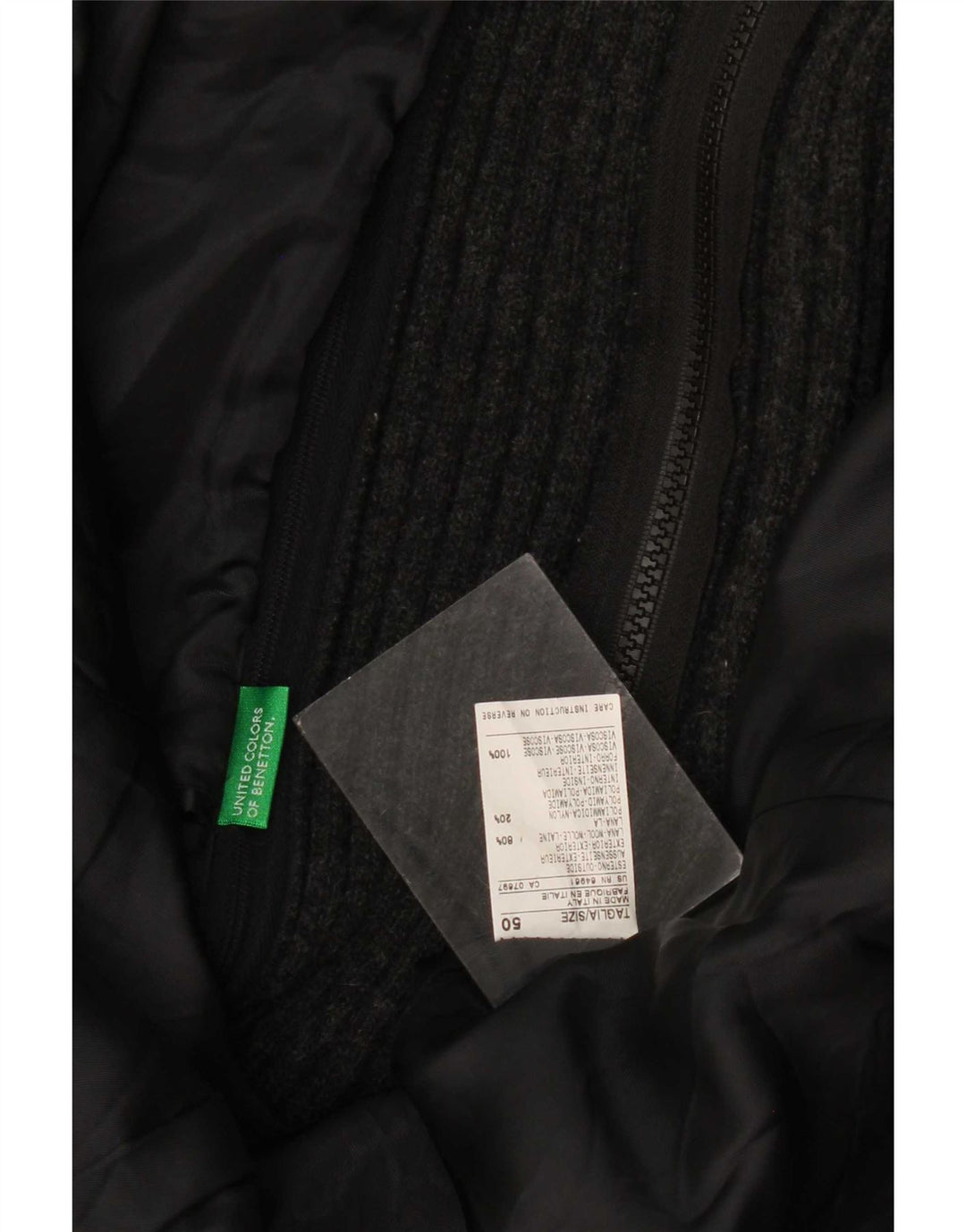 Benetton Herre 2-knaps blazerjakke IT 50 Large Grey Flecked Wool