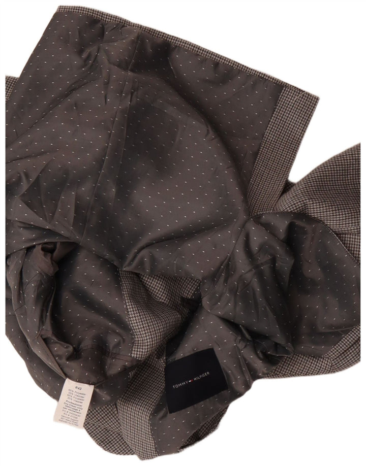 Tommy Hilfiger Herre 2-knaps blazerjakke US 42 XL Grå ternet polyester