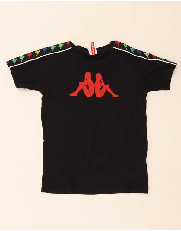 Kappa Boys Grafisk T-Shirt Top 11-12 År Sort Bomuld