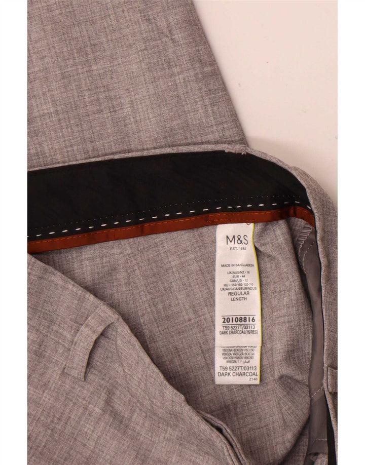 Marks & Spencer jakkesætsbukser til kvinder UK 16 Large W34 L30 Grå polyester