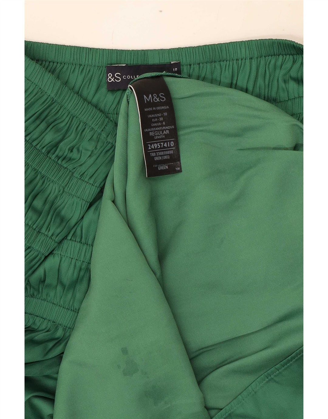 Marks & Spencer Dame Maxi Skirt UK 10 Small W34 Green Polyester