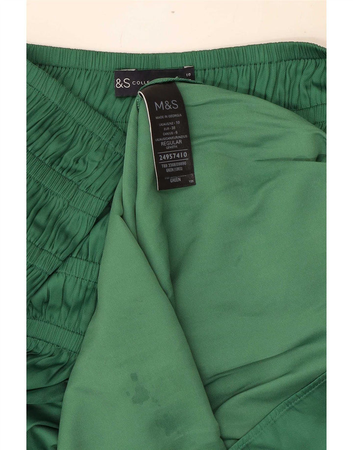 Marks & Spencer Dame Maxi Skirt UK 10 Small W34 Green Polyester