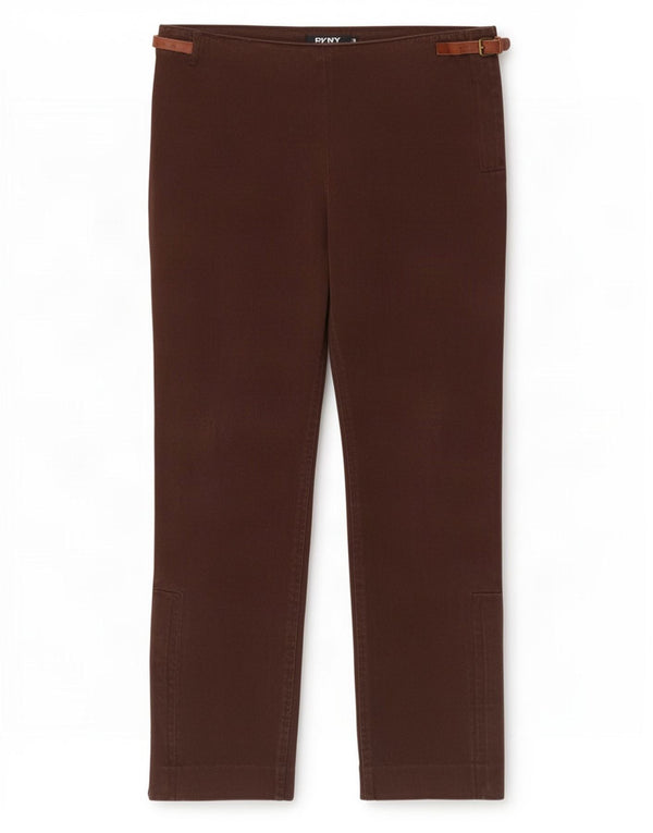 Dkny Womens Straight Casual Trousers US 8 Medium W32 L30 Brown Cotton