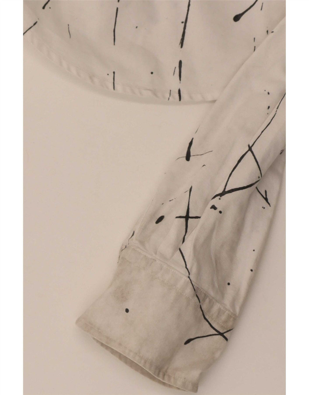 Ralph Lauren Kvinders abstrakt mønster Relaxed Fit skjorte US 6 Medium White