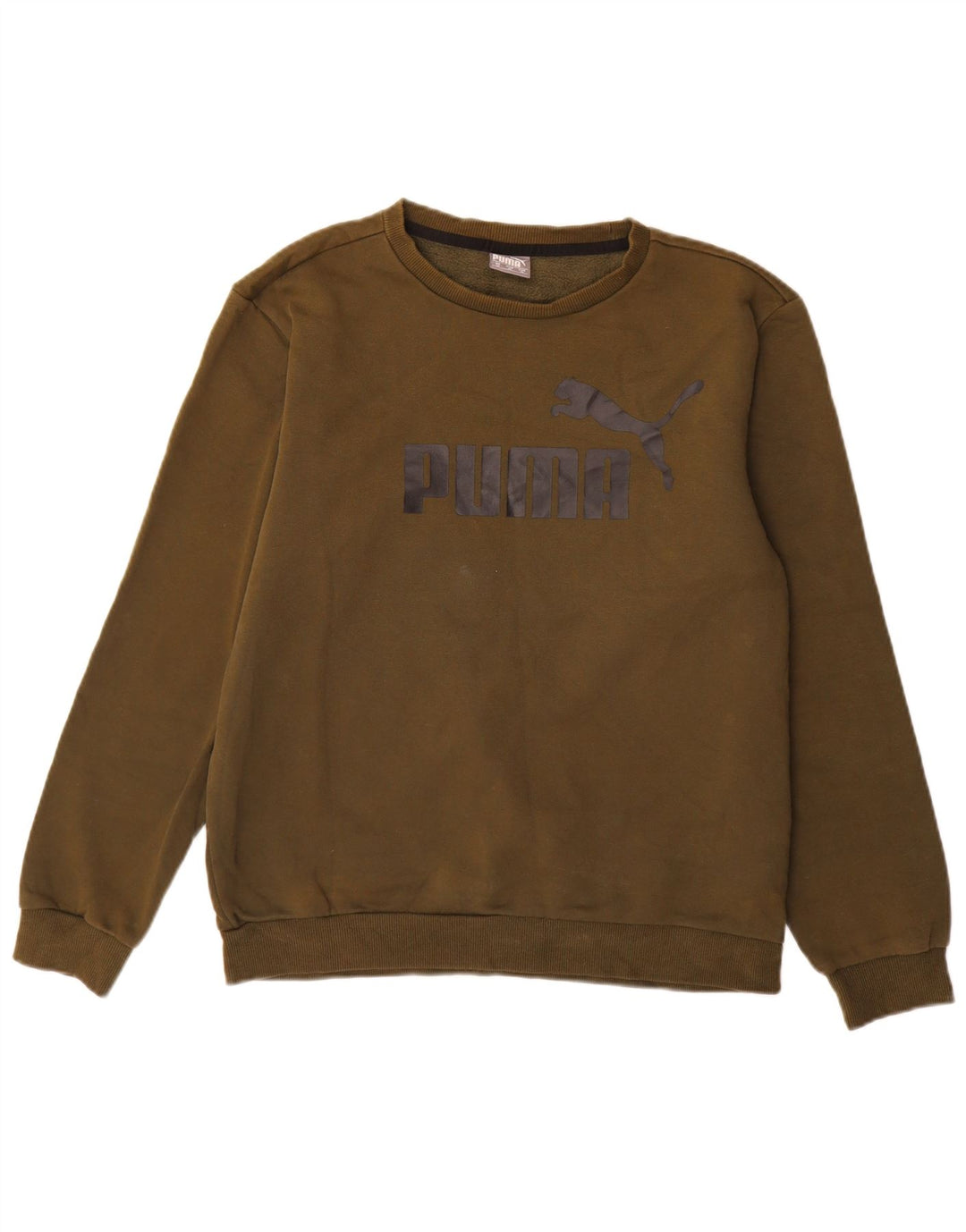 Puma Herre Grafisk Sweatshirt Jumper Medium Khaki Bomuld