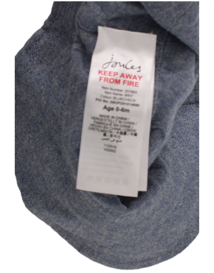 Joules Baby Boys Bucket Hat 3-6 måneder blå ternet bomuld